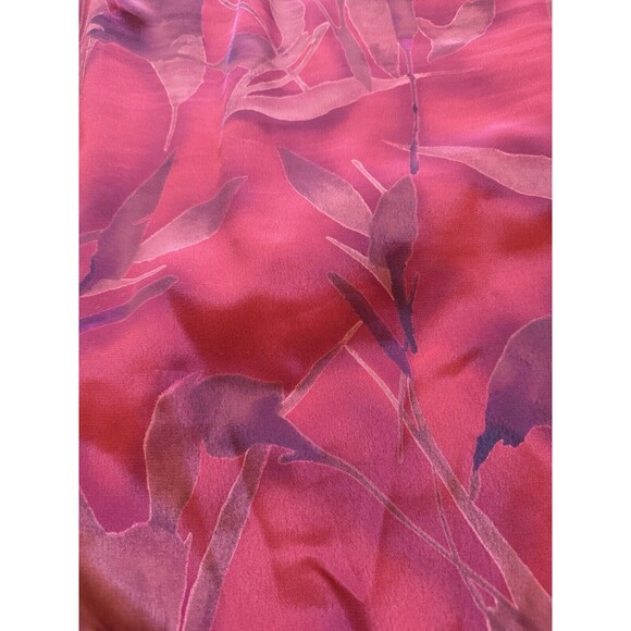 Vintage Maggie Mcnaughton Women Chiffon Maxi Dress Red Floral Print Boho Size 1X - Picture 5 of 8